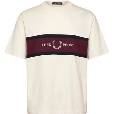 Fred Perry Embroidered Panel Tee L ECRU L Fred Perry Embroidered Panel Tee L ECRU L