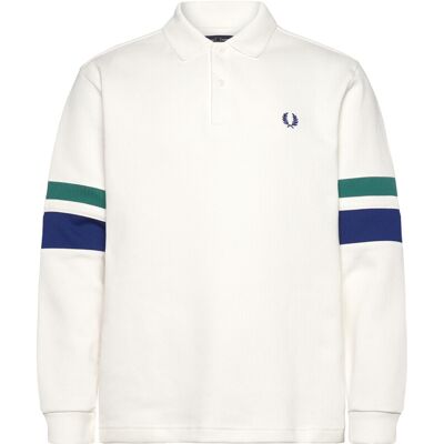 Fred Perry Tipped Sleeve Collared Sweat S SNOW WHITE S Fred Perry Tipped Sleeve Collared Sweat S SNOW WHITE S