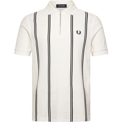 Fred Perry Vertical Stripe Polo S SNOW WHITE S Fred Perry Vertical Stripe Polo S SNOW WHITE S