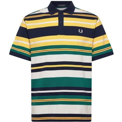 Fred Perry Striped Relaxed Polo L LEMON BARLEY L Fred Perry Striped Relaxed Polo L LEMON BARLEY L