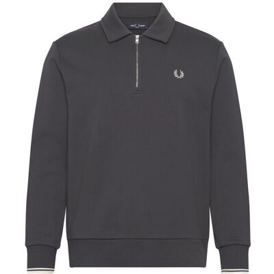 Fred Perry Half Zip Collared Sweatshirt XS ANCHOR GREY XS Fred Perry Half Zip Collared Sweatshirt XS ANCHOR GREY XS