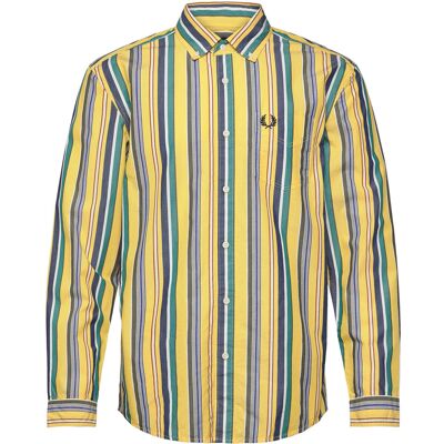 Fred Perry Relaxed Stripe Shirt XXL LEMON BARLEY XXL Fred Perry Relaxed Stripe Shirt XXL LEMON BARLEY XXL
