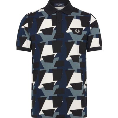 Fred Perry Fragment Print Polo Shirt L ECRU L Fred Perry Fragment Print Polo Shirt L ECRU L
