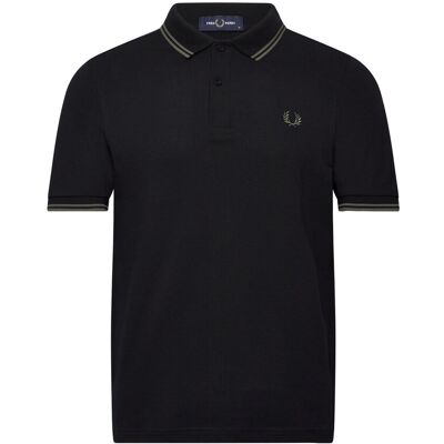 Fred Perry Twin Tipped Fp Shirt XS BLACK/FIELDGREEN XS Fred Perry Twin Tipped Fp Shirt XS BLACK/FIELDGREEN XS