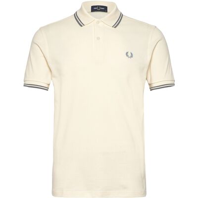 Fred Perry Twin Tipped Fp Shirt XS ECRU/STOCKPRTBLU XS Fred Perry Twin Tipped Fp Shirt XS ECRU/STOCKPRTBLU XS
