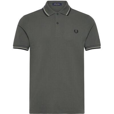 Fred Perry Twin Tipped Fp Shirt XS FLDGR/SEAGRS/BLK XS Fred Perry Twin Tipped Fp Shirt XS FLDGR/SEAGRS/BLK XS