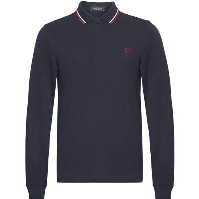Fred Perry Ls Twin Tipped Fp Shirt XS NVY/SWHT/BNTRED XS Fred Perry Ls Twin Tipped Fp Shirt XS NVY/SWHT/BNTRED XS