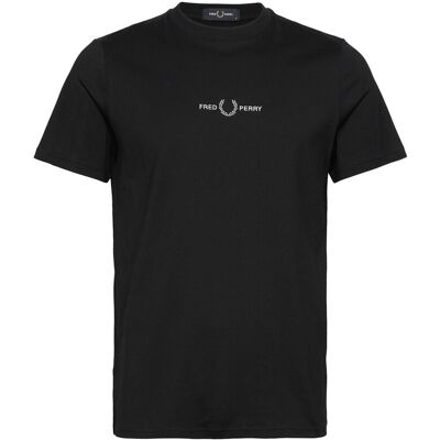 Fred Perry Embroidered T-Shirt S BLACK S Fred Perry Embroidered T-Shirt S BLACK S