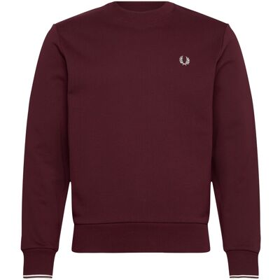 Fred Perry Crew Neck Sweatshirt L OXBLOOD/ECRU L Fred Perry Crew Neck Sweatshirt L OXBLOOD/ECRU L