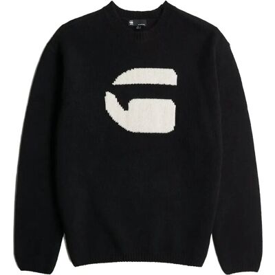 G-Star G Logo Relaxed R Knit L DK BLACK L G-Star G Logo Relaxed R Knit L DK BLACK L