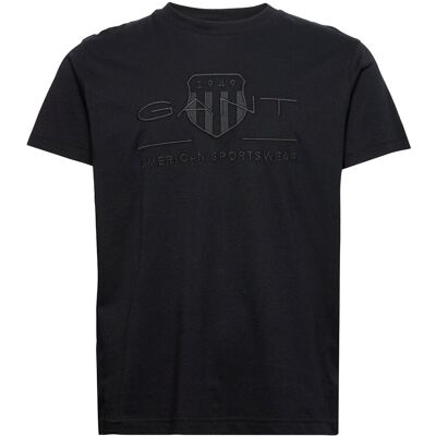 Gant Reg Tonal Shield Ss T-Shirt M BLACK M Gant Reg Tonal Shield Ss T-Shirt M BLACK M