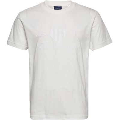 Gant Reg Tonal Shield Ss T-Shirt M EGGSHELL M Gant Reg Tonal Shield Ss T-Shirt M EGGSHELL M