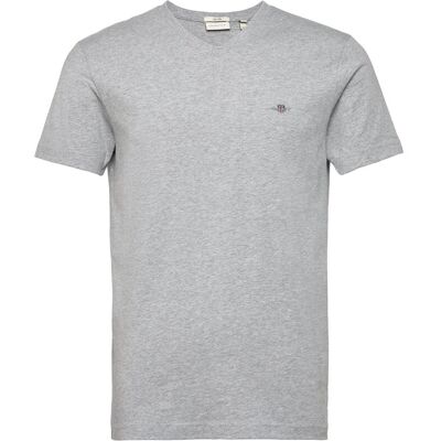 Gant Slim Shield V-Neck T-Shirt M GREY MELANGE M Gant Slim Shield V-Neck T-Shirt M GREY MELANGE M