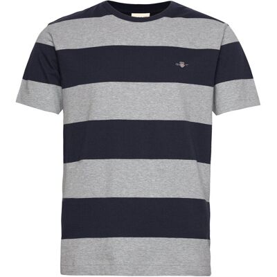 Gant Bar Stripe Ss T-Shirt M GREY MELANGE M Gant Bar Stripe Ss T-Shirt M GREY MELANGE M