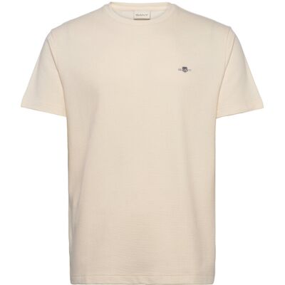Gant Texture Ss T-Shirt S CREAM S Gant Texture Ss T-Shirt S CREAM S