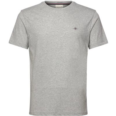 Gant Shield Logo Ss T-Shirt M LIGHT GREY MELANGE M Gant Shield Logo Ss T-Shirt M LIGHT GREY MELANGE M