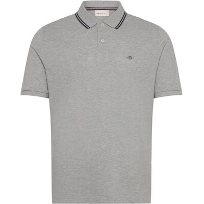 Gant Tipping Collar Ss Polo XS LIGHT GREY MELANGE XS Gant Tipping Collar Ss Polo XS LIGHT GREY MELANGE XS