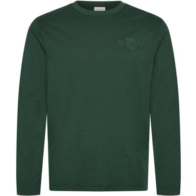 Gant Reg Tonal Shield Ls T-Shirt S TARTAN GREEN S Gant Reg Tonal Shield Ls T-Shirt S TARTAN GREEN S