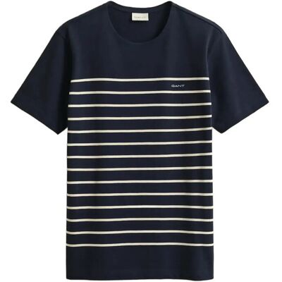 Gant Placed Stripe Ss Tshirt M EVENING BLUE M Gant Placed Stripe Ss Tshirt M EVENING BLUE M