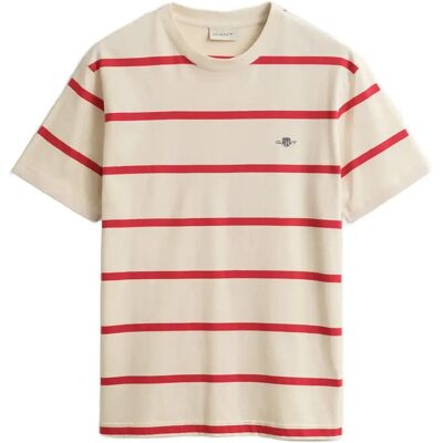 Gant Striped Ss Tshirt S CREAMED WHITE S Gant Striped Ss Tshirt S CREAMED WHITE S