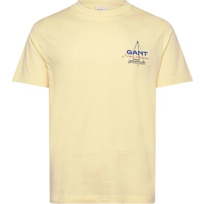 Gant Graphic Ss Tshirt S VANILLA YELLOW S Gant Graphic Ss Tshirt S VANILLA YELLOW S