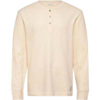 Gant Washed Waffle Henley L CREAMED WHITE L Gant Washed Waffle Henley L CREAMED WHITE L