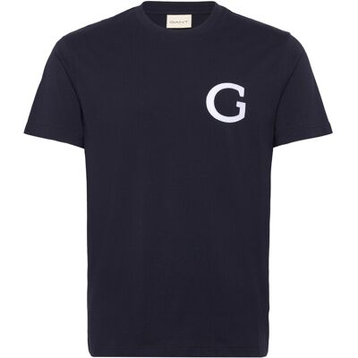 Gant G Badge Ss Tshirt M EVENING BLUE M Gant G Badge Ss Tshirt M EVENING BLUE M