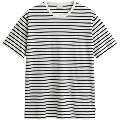 Gant Pima Stripe Ss Tshirt M EGGSHELL M Gant Pima Stripe Ss Tshirt M EGGSHELL M