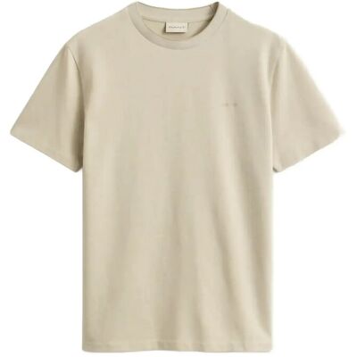 Gant 2 Tone Pique Ss Tshirt S OAT BEIGE S Gant 2 Tone Pique Ss Tshirt S OAT BEIGE S