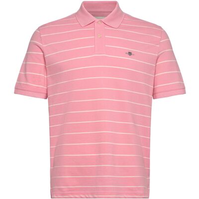 Gant Striped Ss Polo S GERANIUM PINK S Gant Striped Ss Polo S GERANIUM PINK S