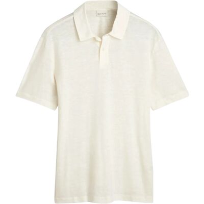 Gant Linen Ss Polo M CREAMED WHITE M Gant Linen Ss Polo M CREAMED WHITE M