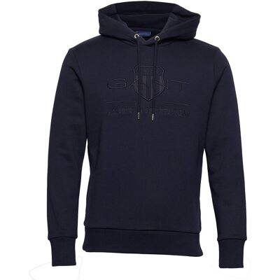 Gant Reg Tonal Shield Hoodie XXL EVENING BLUE XXL Gant Reg Tonal Shield Hoodie XXL EVENING BLUE XXL