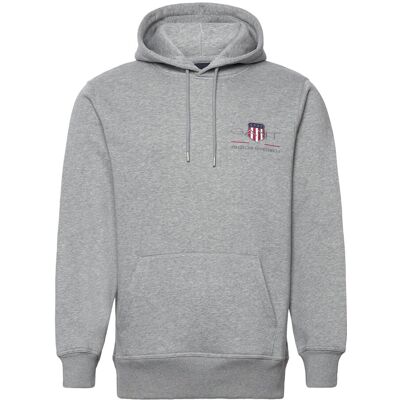 Gant Reg Medium Archive Shield Hoodie XXL GREY MELANGE XXL Gant Reg Medium Archive Shield Hoodie XXL GREY MELANGE XXL