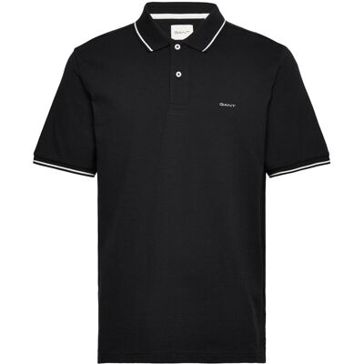 Gant Tipping Ss Pique Polo S BLACK S Gant Tipping Ss Pique Polo S BLACK S