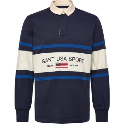 Gant Striped Rugger XL EVENING BLUE XL Gant Striped Rugger XL EVENING BLUE XL