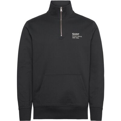 Gant Small Graphic Half Zip Sweat S BLACK S Gant Small Graphic Half Zip Sweat S BLACK S