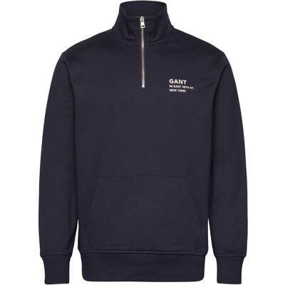 Gant Small Graphic Half Zip Sweat S EVENING BLUE S Gant Small Graphic Half Zip Sweat S EVENING BLUE S