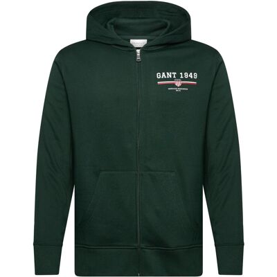 Gant Graphic Full Zip Hoodie M TARTAN GREEN M Gant Graphic Full Zip Hoodie M TARTAN GREEN M