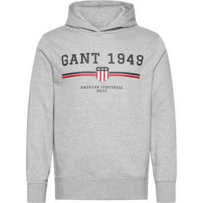 Gant Graphic Hoodie XXXL GREY MELANGE XXXL Gant Graphic Hoodie XXXL GREY MELANGE XXXL
