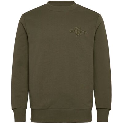 Gant Reg Tonal Shield C-Neck Sweat S MOSS GREEN S Gant Reg Tonal Shield C-Neck Sweat S MOSS GREEN S