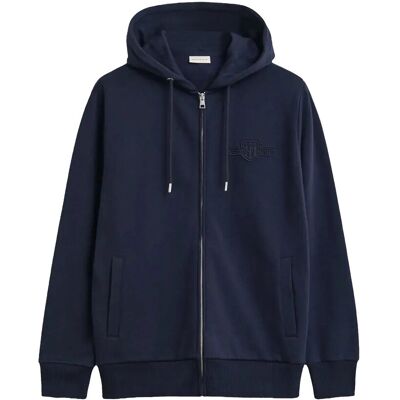 Gant Reg Tonal Shield Full Zip Hoodie M EVENING BLUE M Gant Reg Tonal Shield Full Zip Hoodie M EVENING BLUE M