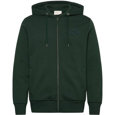 Gant Reg Tonal Shield Full Zip Hoodie S TARTAN GREEN S Gant Reg Tonal Shield Full Zip Hoodie S TARTAN GREEN S