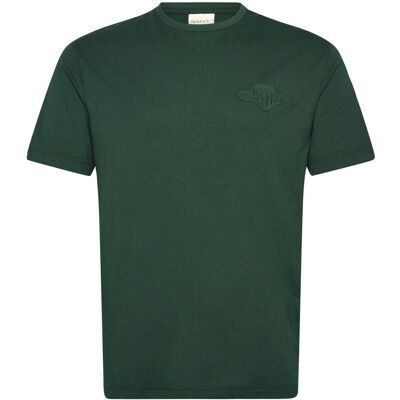 Gant Reg Tonal Shield Ss T-Shirt S TARTAN GREEN S Gant Reg Tonal Shield Ss T-Shirt S TARTAN GREEN S