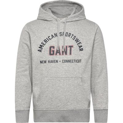 Gant Printed Graphic Hoodie XL GREY MELANGE XL Gant Printed Graphic Hoodie XL GREY MELANGE XL