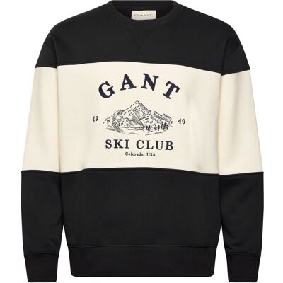 Gant Blocked Embroidered Sweat XL BLACK XL Gant Blocked Embroidered Sweat XL BLACK XL