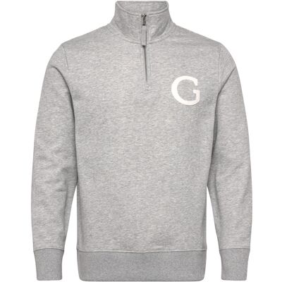 Gant G Badge Half Zip S GREY MELANGE S Gant G Badge Half Zip S GREY MELANGE S