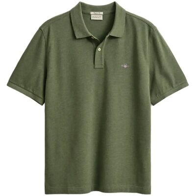 Gant Reg Shield Ss Pique Polo L DARK CACTUS MELANGE L Gant Reg Shield Ss Pique Polo L DARK CACTUS MELANGE L