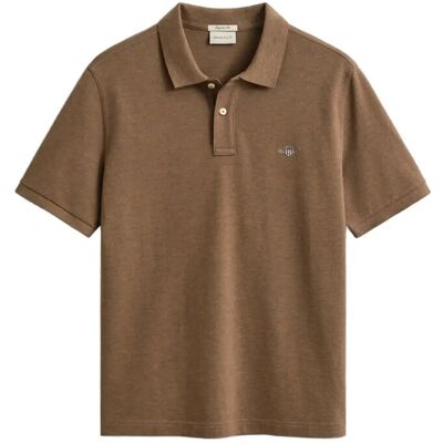 Gant Reg Shield Ss Pique Polo M HAZELNUT MELANGE M Gant Reg Shield Ss Pique Polo M HAZELNUT MELANGE M