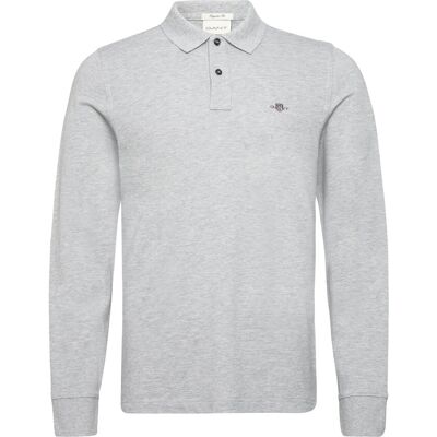 Gant Long Sleeve Polo Shirt L GREY MELANGE L Gant Long Sleeve Polo Shirt L GREY MELANGE L