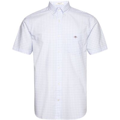 Gant Reg Poplin Gingham Ss Shirt M LIGHT BLUE M Gant Reg Poplin Gingham Ss Shirt M LIGHT BLUE M